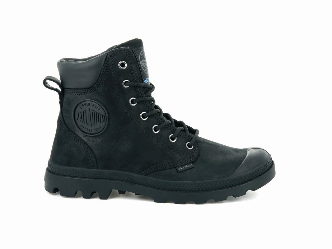 Palladium Pampa Cuff Wp Lux Damen Stiefel Wasserdicht Schwarz ||968014-BSH||